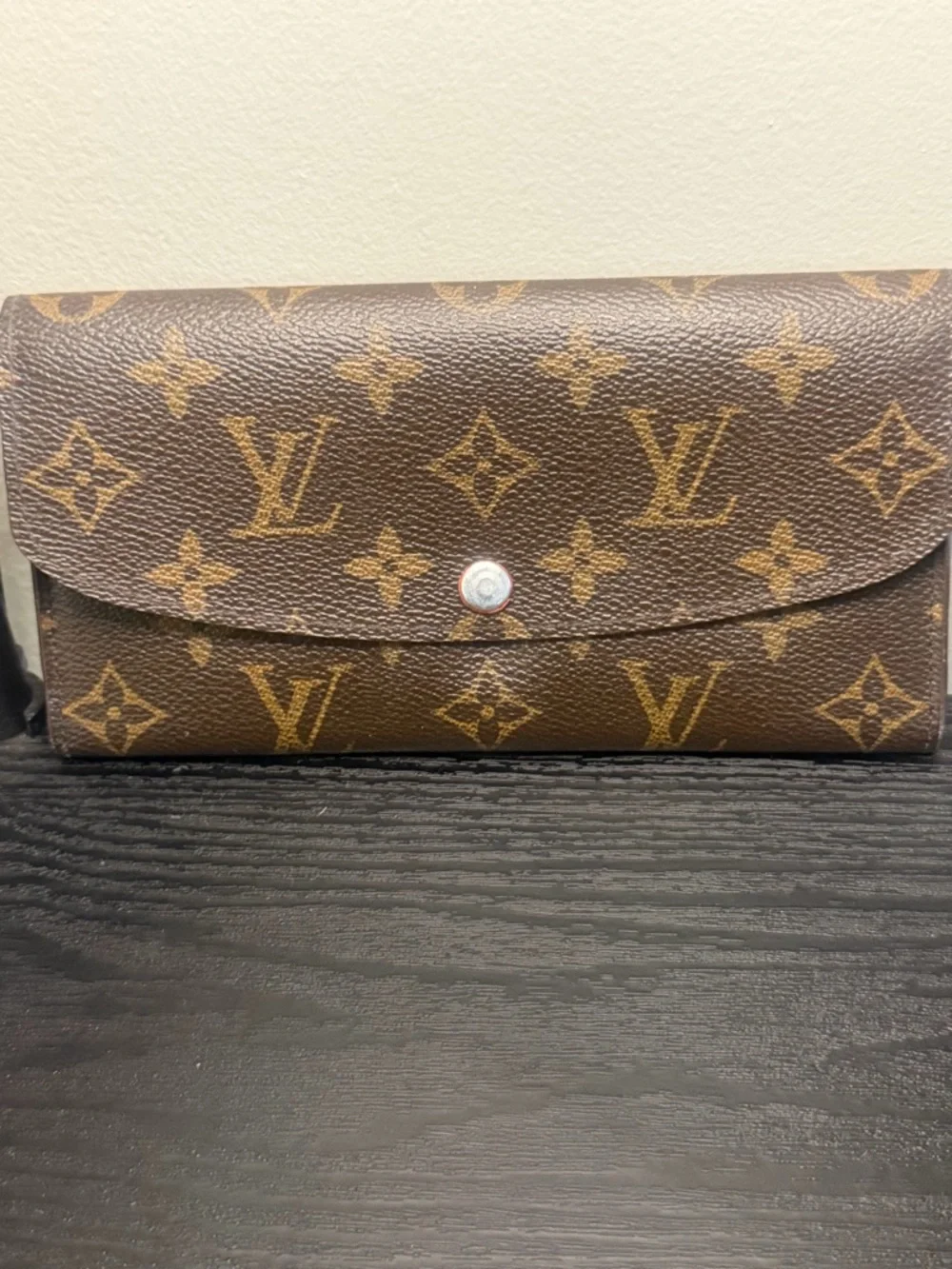 Louis Vuitton Emily Wallet Monogram Canvas Red Interior Long Wallet Authentic - Picture 1 of 15